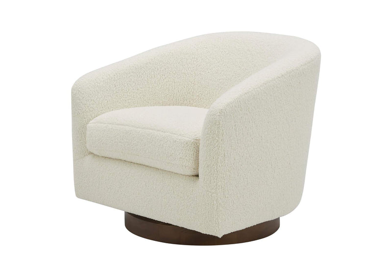 KQ-1015-24-USA Oscy Swivel Chair Faux Shearling White