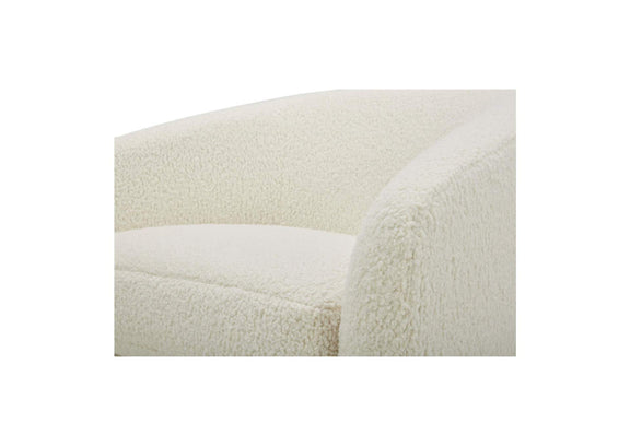 KQ-1015-24-USA Oscy Swivel Chair Faux Shearling White