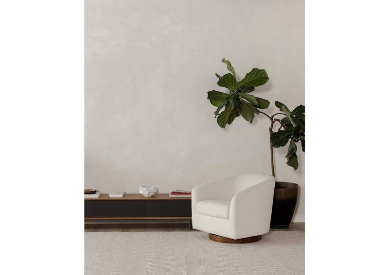 KQ-1015-24-USA Oscy Swivel Chair Faux Shearling White