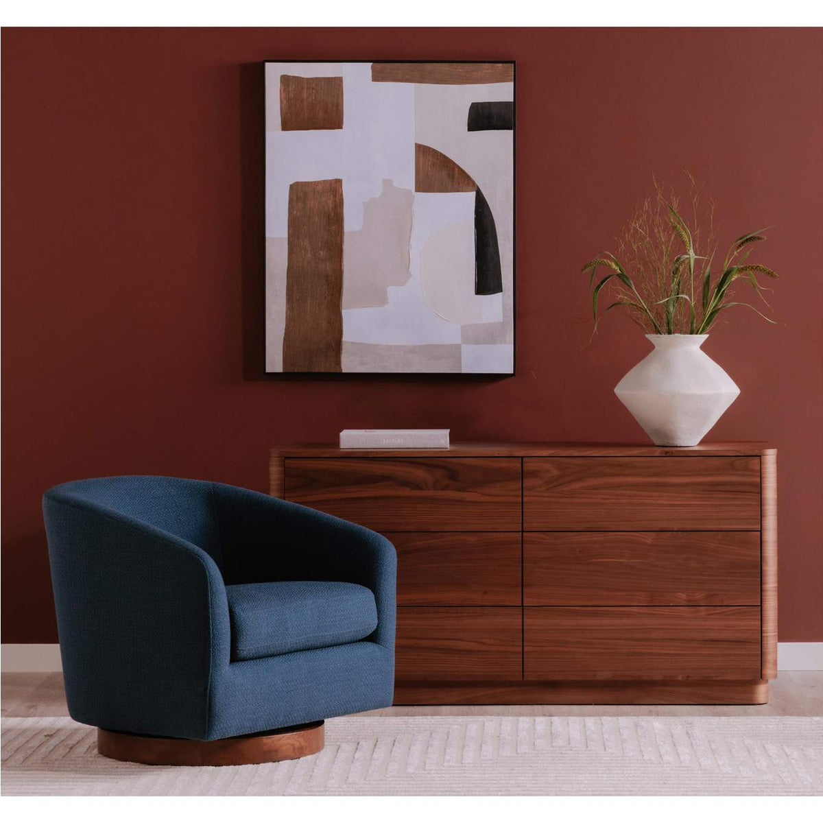 KQ-1015-26-USA Oscy Swivel Chair Dark Atlantic