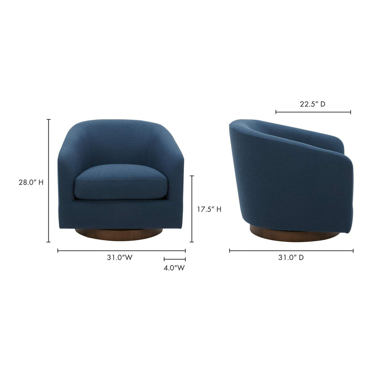 KQ-1015-26-USA Oscy Swivel Chair Dark Atlantic
