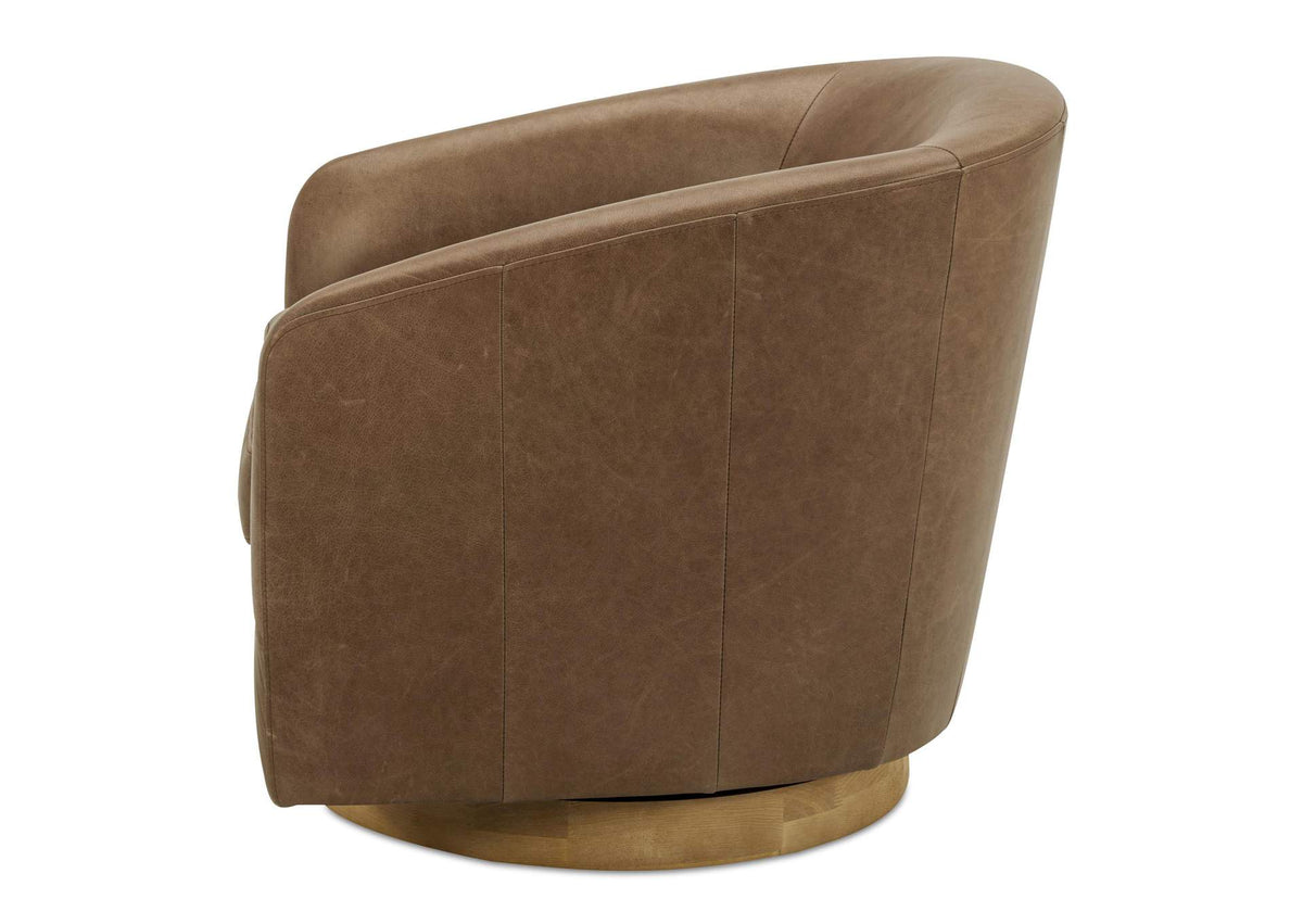 KQ-1015-40-USA Oscy Leather Swivel Chair Tan