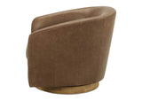 KQ-1015-40-USA Oscy Leather Swivel Chair Tan