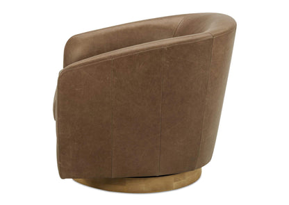 KQ-1015-40-USA Oscy Leather Swivel Chair Tan