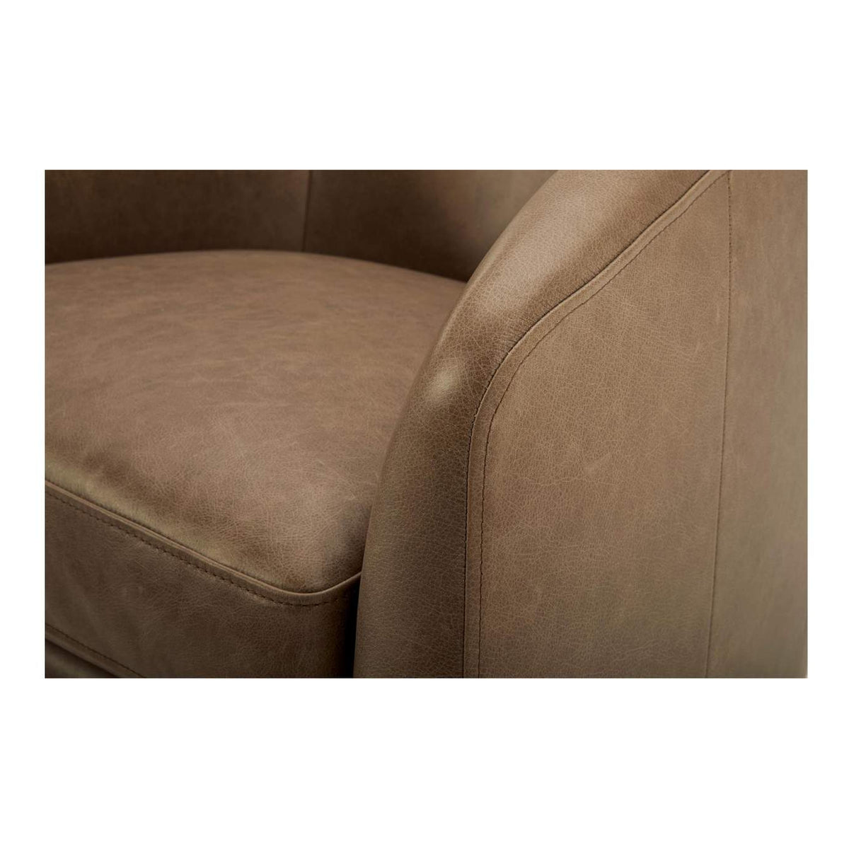 KQ-1015-40-USA Oscy Leather Swivel Chair Tan
