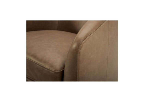 KQ-1015-40-USA Oscy Leather Swivel Chair Tan