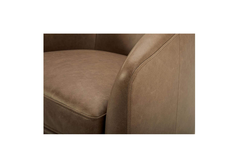 KQ-1015-40-USA Oscy Leather Swivel Chair Tan
