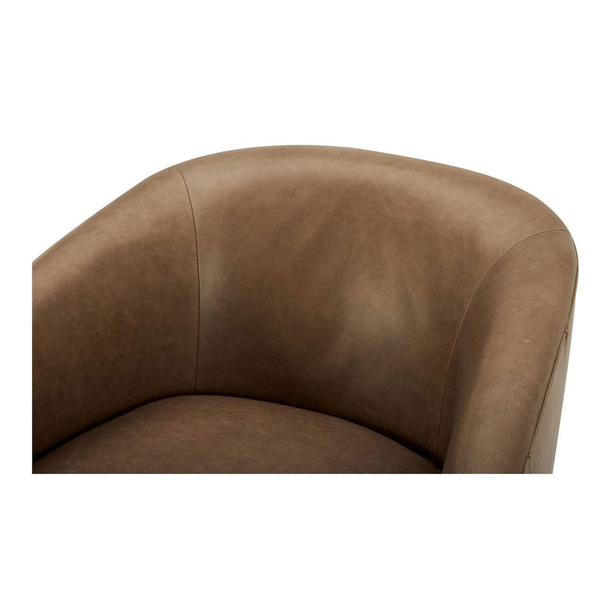 KQ-1015-40-USA Oscy Leather Swivel Chair Tan