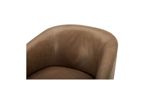 KQ-1015-40-USA Oscy Leather Swivel Chair Tan