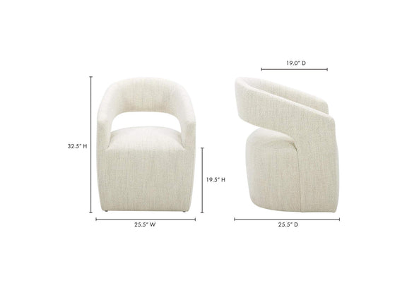KQ-1024-18-USA Barrow Rolling Dining Chair White Mist