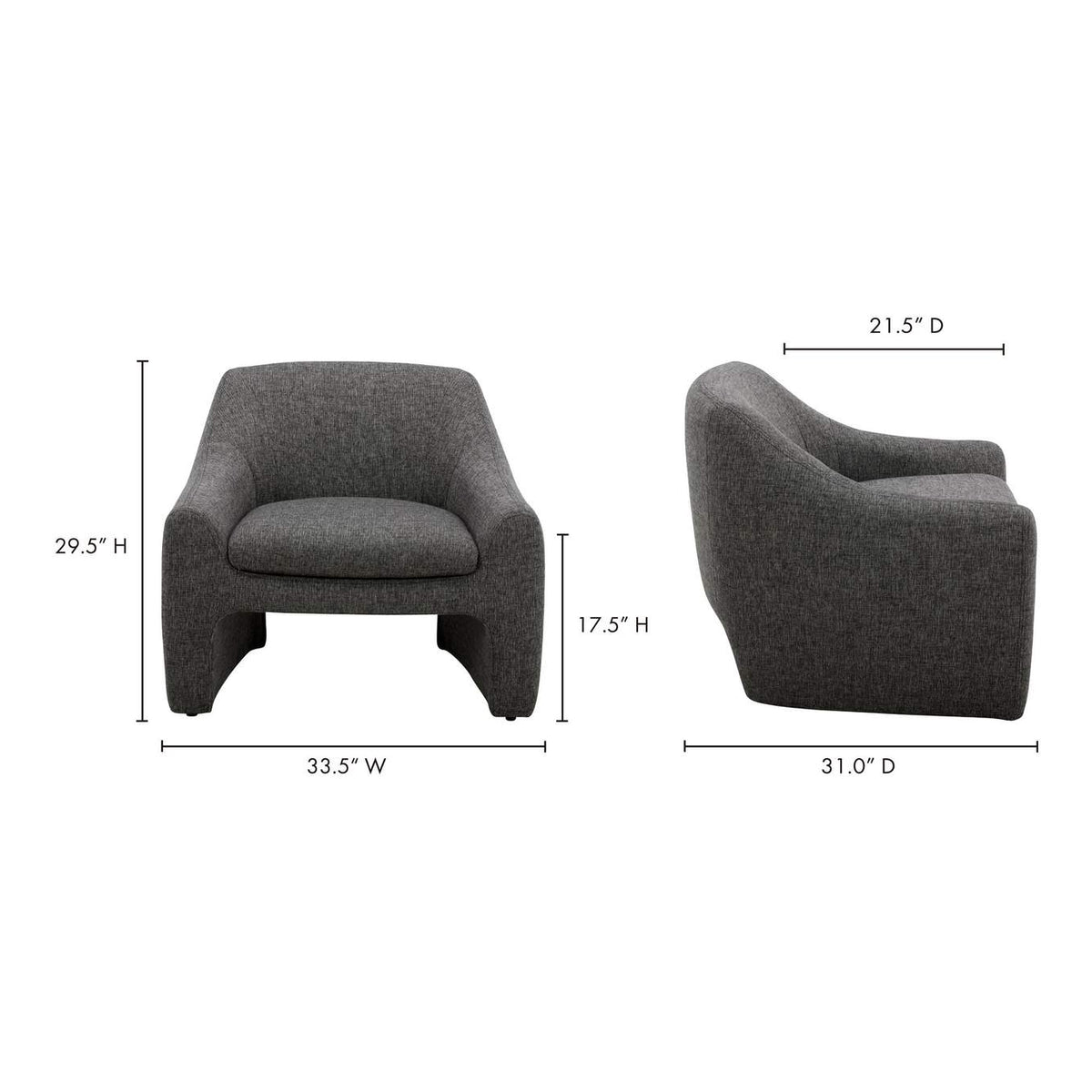 KQ-1025-25-USA Kenzie Accent Chair Shadowed Grey