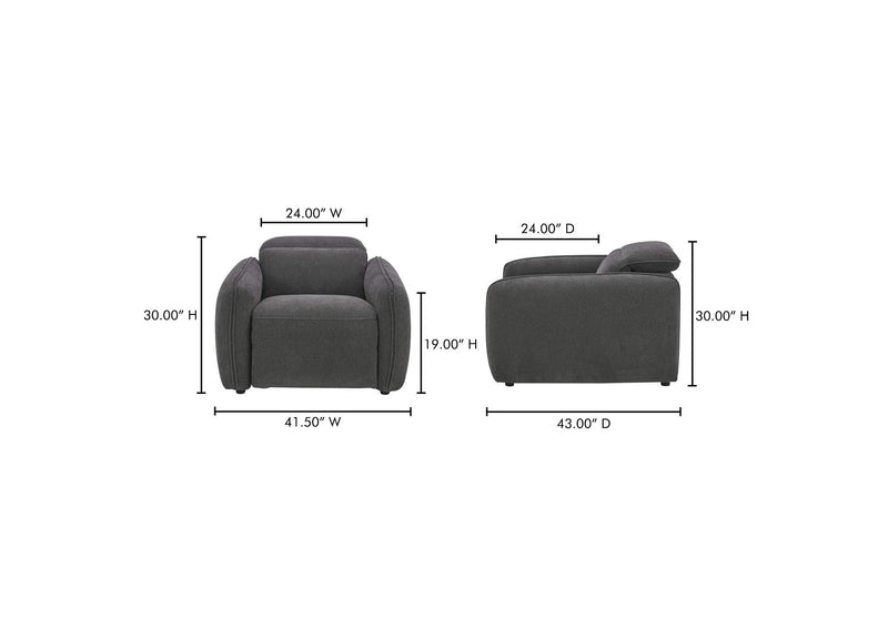KQ-1027-07-USA Eli Power Recliner Chair Dusk Grey