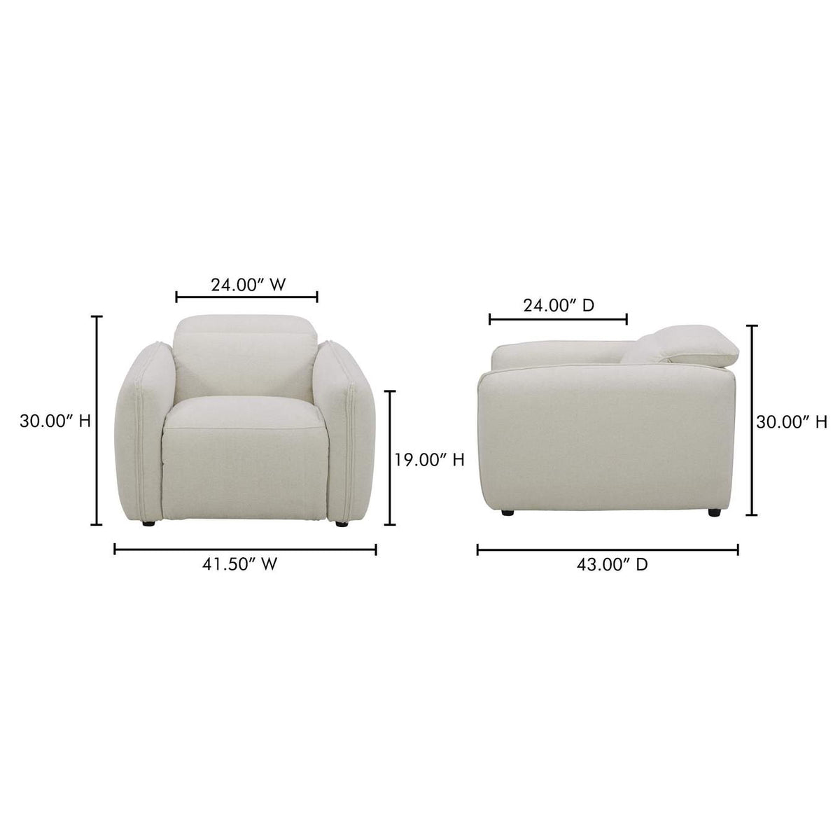 KQ-1027-18-USA Eli Power Recliner Chair Warm White