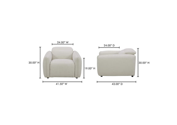 KQ-1027-18-USA Eli Power Recliner Chair Warm White