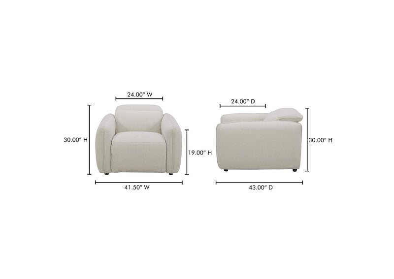 KQ-1027-18-USA Eli Power Recliner Chair Warm White