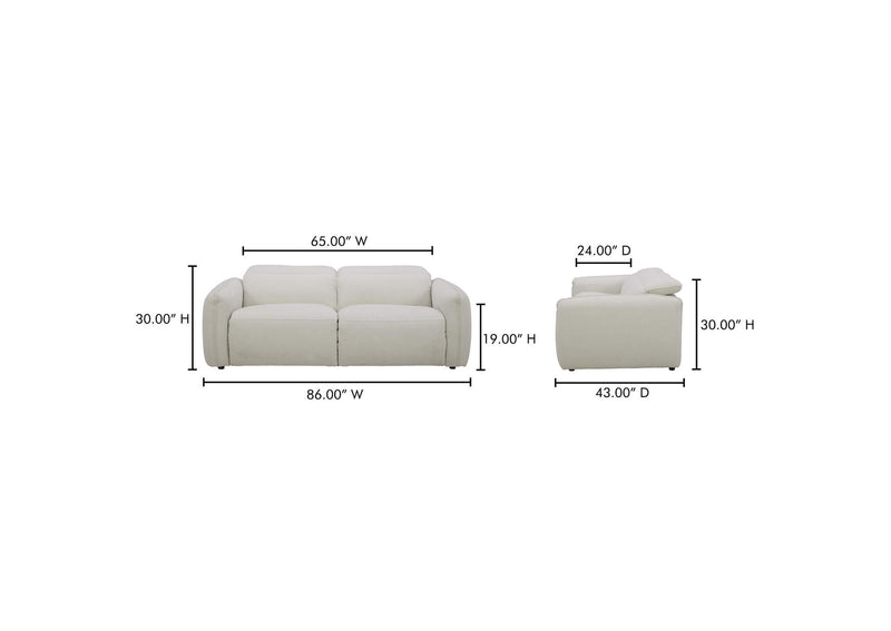 KQ-1028-18-USA Eli Power Recliner Sofa Warm White