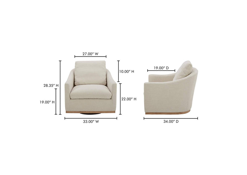 KQ-1029-34-USA Linden Swivel Chair Soft Beige