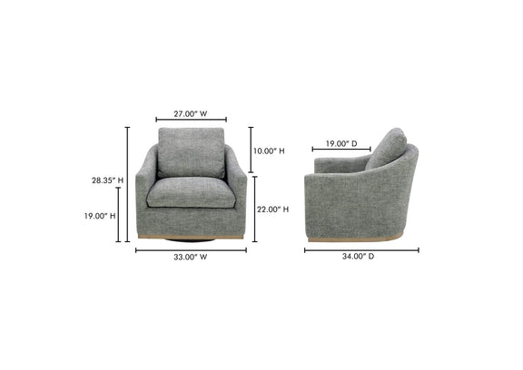 KQ-1029-37-USA Linden Swivel Chair Slated Moss