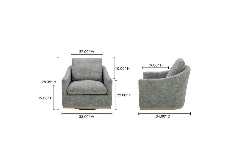 KQ-1029-37-USA Linden Swivel Chair Slated Moss