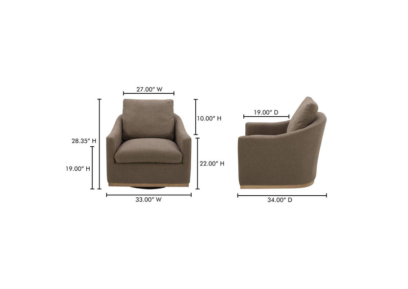 KQ-1029-39-USA Linden Swivel Chair Soft Taupe