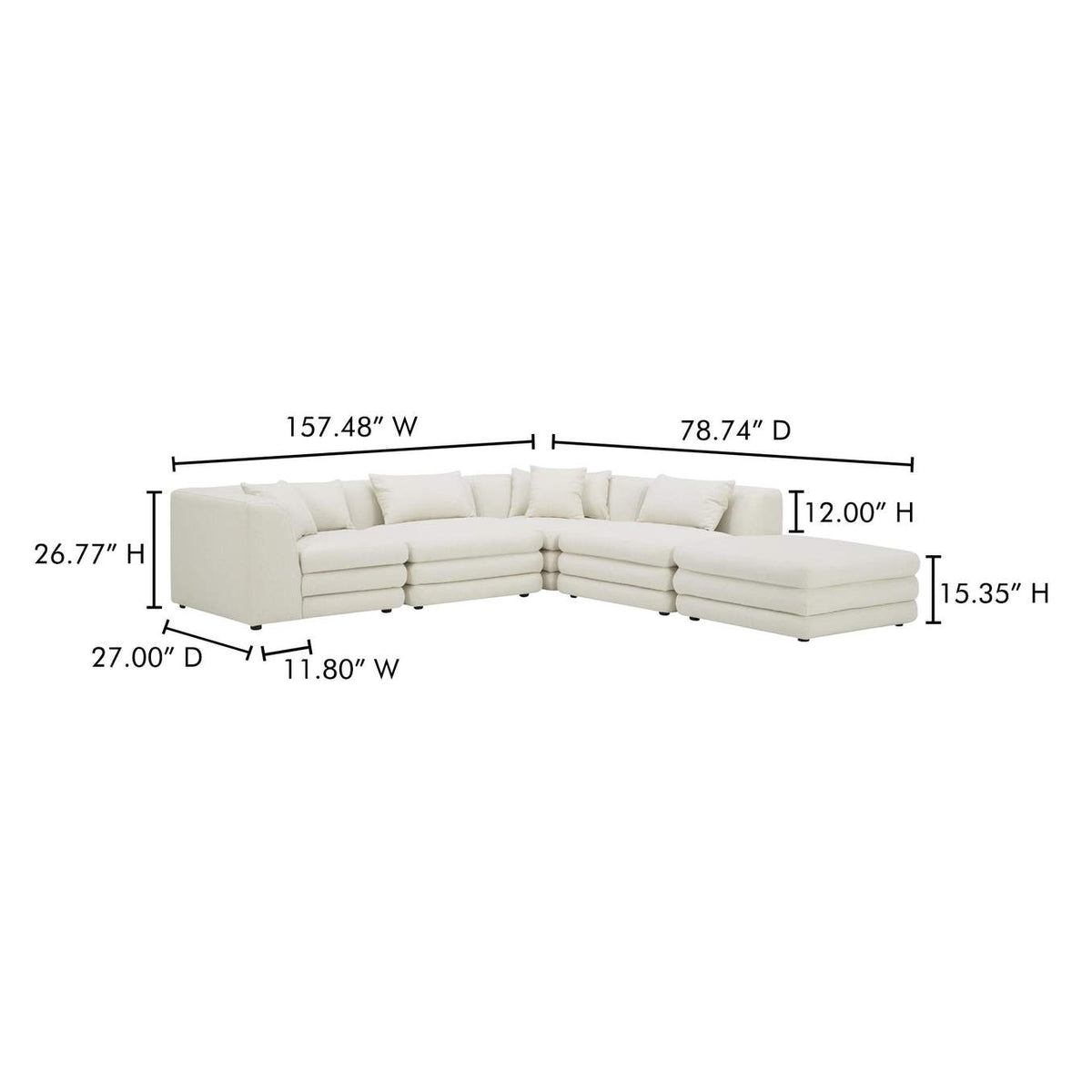 KQ-1040-18 Lowtide Dream Modular Sectional Warm White