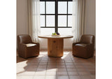 KQ-1045-40-USA Maisie Rolling Dining Chair Tan Leather