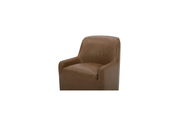 KQ-1045-40-USA Maisie Rolling Dining Chair Tan Leather