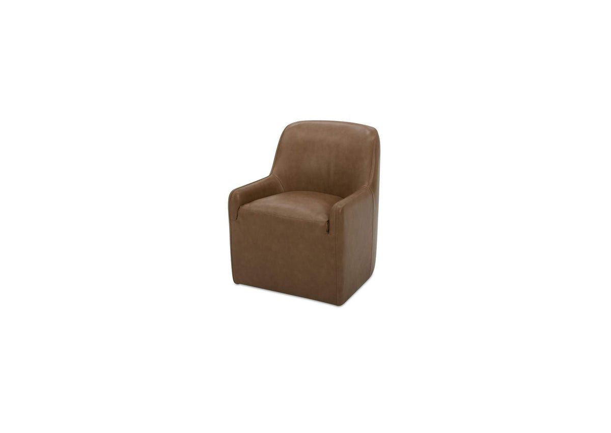 KQ-1045-40-USA Maisie Rolling Dining Chair Tan Leather