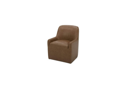 KQ-1045-40-USA Maisie Rolling Dining Chair Tan Leather