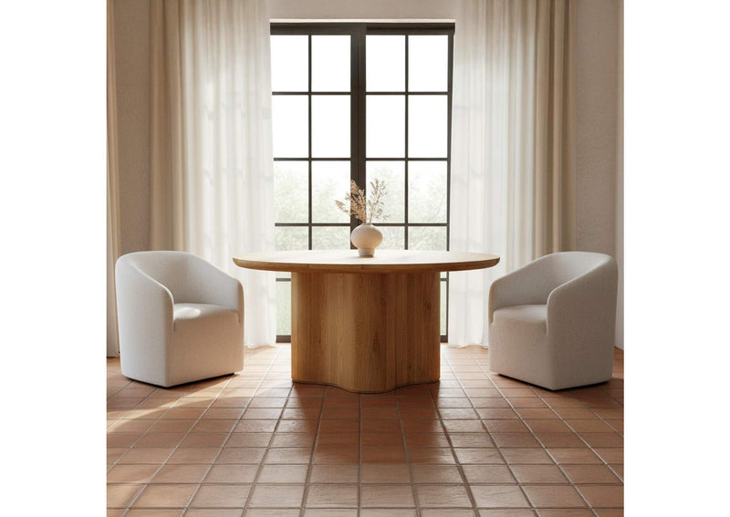 KQ-1046-05-USA Sandy Rolling Dining Chair Off White