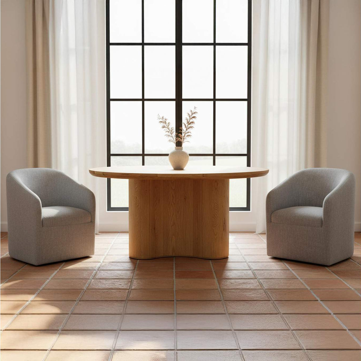 KQ-1046-15-USA Sandy Rolling Dining Chair Grey