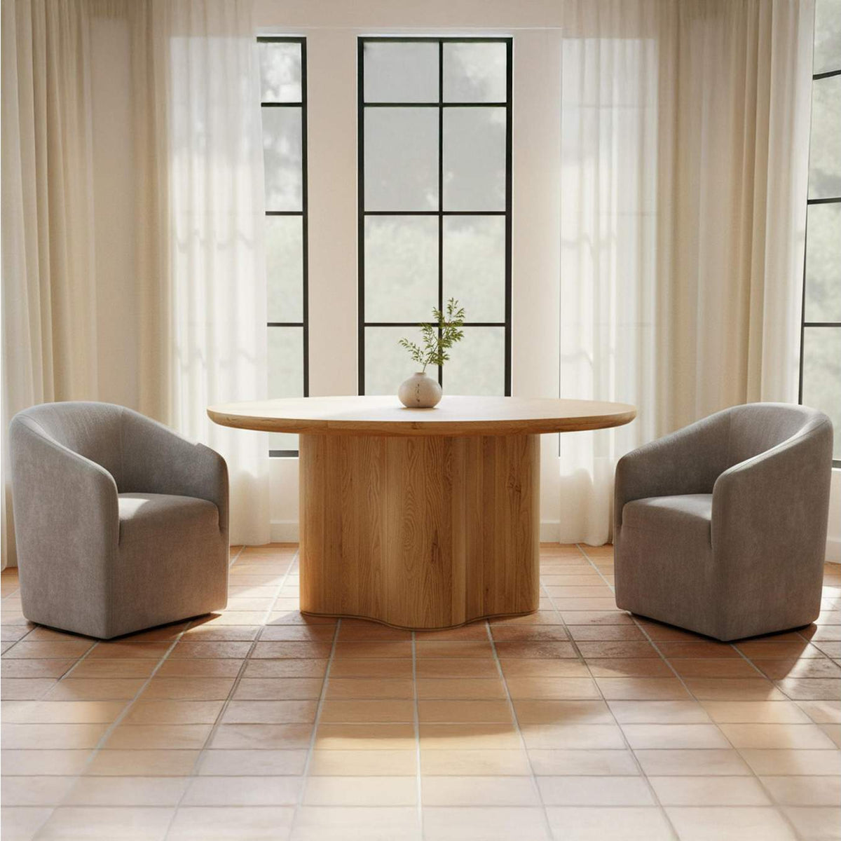 KQ-1046-39-USA Sandy Rolling Dining Chair Taupe