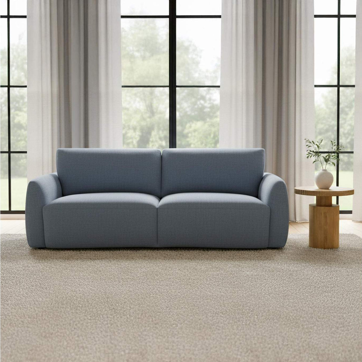 KQ-1049-26-USA Callie Sofa 91 in. Slate Blue