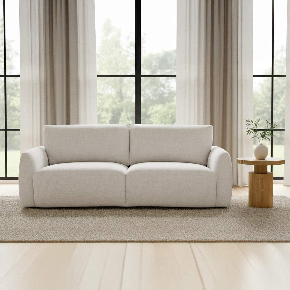KQ-1049-34-USA Callie Sofa 91 in. Flecked Oat