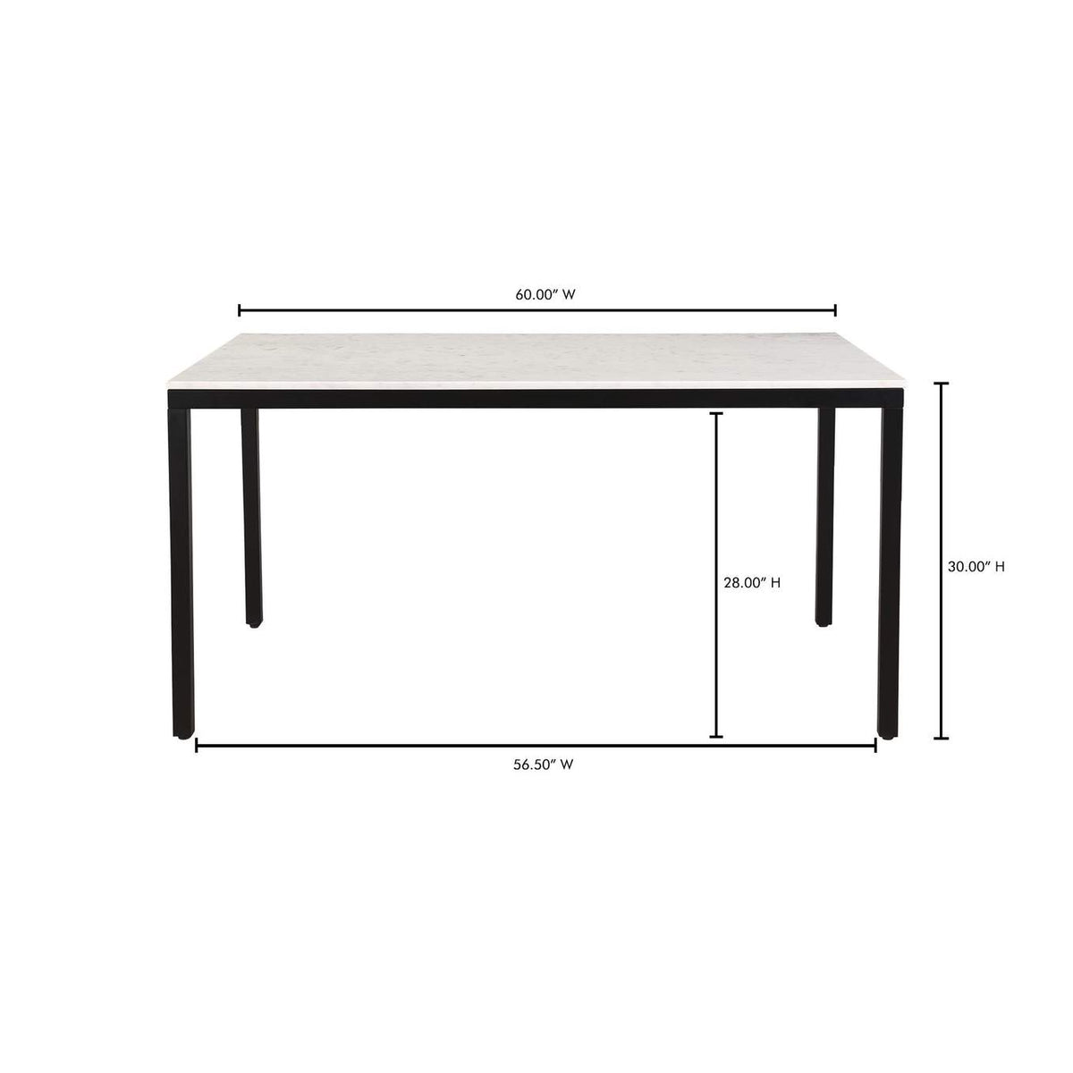 KY-1021-02-0 Parson Marble Small Dining Table White