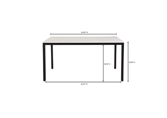 KY-1021-02-0 Parson Marble Small Dining Table White