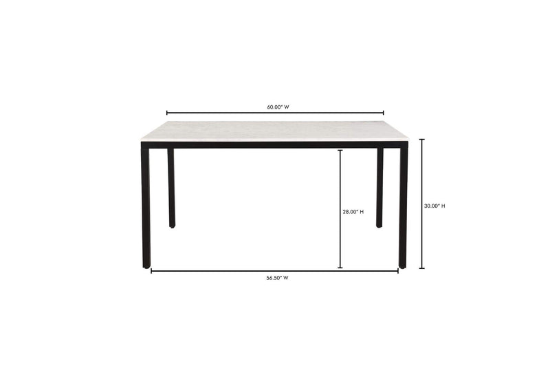 KY-1021-02-0 Parson Marble Small Dining Table White