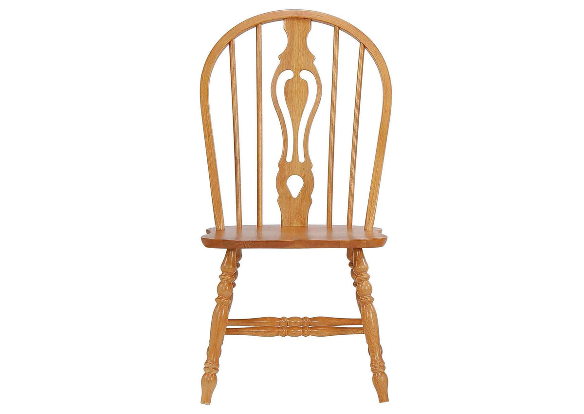 DLU-124-S-LO-2 Sunset Trading Keyhole Dining Chair | Light Oak | Set of 2