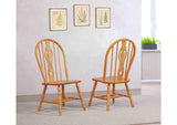 DLU-124-S-LO-2 Sunset Trading Keyhole Dining Chair | Light Oak | Set of 2