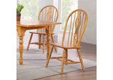 DLU-124-S-LO-2 Sunset Trading Keyhole Dining Chair | Light Oak | Set of 2