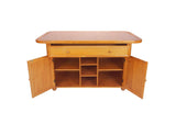 CY-KITT02-LO Sunset Trading Light Oak Kitchen Island | Terracotta Rose Tile Top