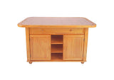 CY-KITT02-B24-LO3PC Sunset Trading 3 Piece Light Oak Kitchen Island Set |Terracotta Rose Tile Top