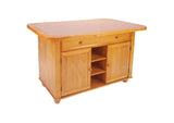 CY-KITT02-B24-LO3PC Sunset Trading 3 Piece Light Oak Kitchen Island Set |Terracotta Rose Tile Top