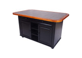 CY-KITT02-B24-AB3PC Sunset Trading 3 Piece Antique Black Kitchen Island Set with Gray Tile Top