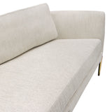Lane Sofa in Light Cream Fabric with Gold Metal Legs, view 6