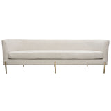 Lane Sofa in Light Cream Fabric with Gold Metal Legs, view 2
