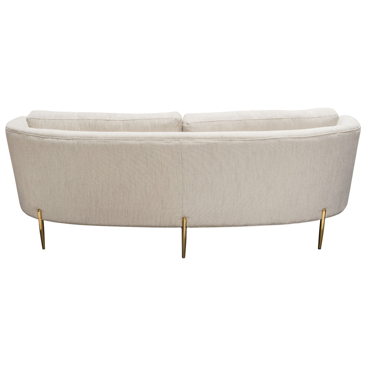 Lane Sofa in Light Cream Fabric with Gold Metal Legs