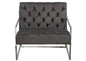 Luxe Accent Chair in Dusk Grey Tufted Velvet Fabric with Polished Stainless Steel Frame by Diamond Sofa