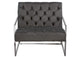 Luxe Accent Chair in Dusk Grey Tufted Velvet Fabric with Polished Stainless Steel Frame