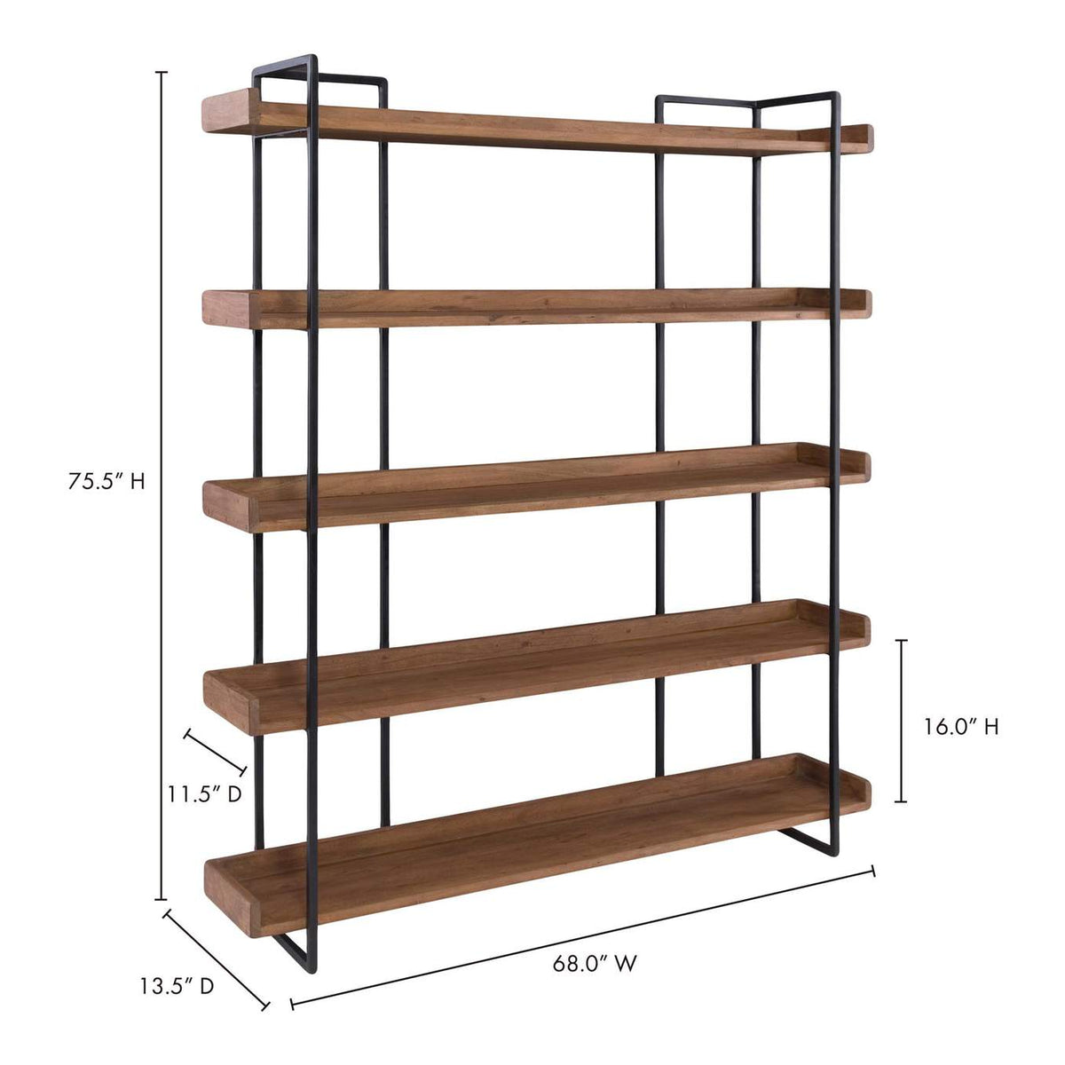 LX-1026-03 Vancouver Bookshelf Large Light Brown